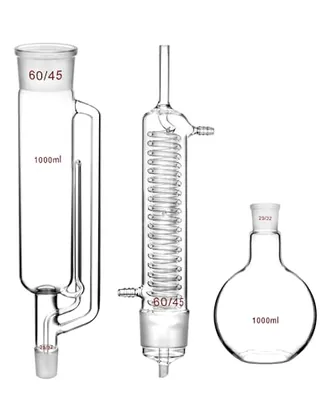 QWORK 1000ml Soxhlet Extraction Kit - Borosilicate Glass Set