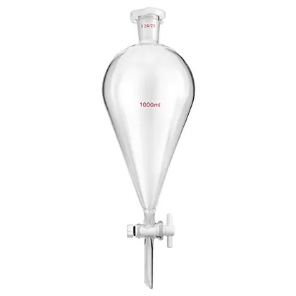 QWORK 1000ml Separating Funnel with 24/29 Joints and PTFE Plug