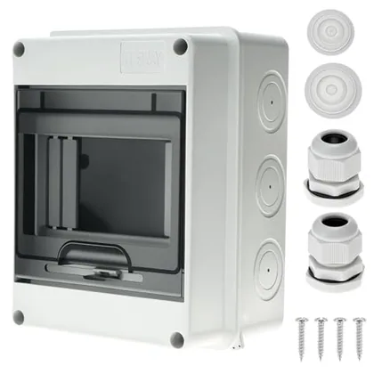 QWORK 5 Way IP65 Waterproof Circuit Breaker Distribution Box