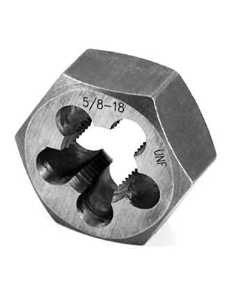 QWORK Hexagonal Die 5/8-18 UNF Carbon Steel