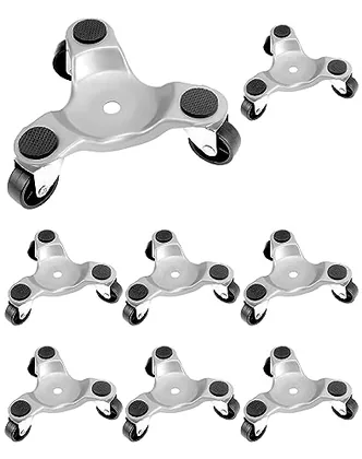 QWORK 8 pcs 6 in Steel Tri-Dolly