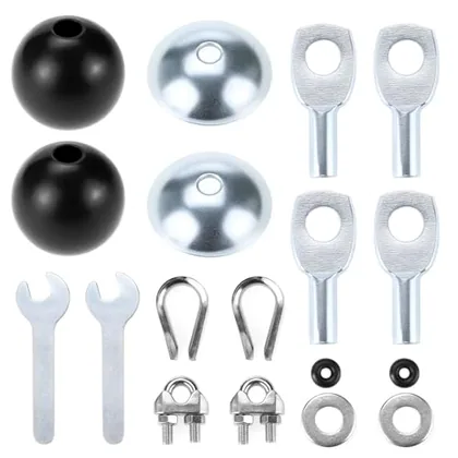 QWORK Gym Machine Cable Accessories Set - 5mm Cable Ball Stopper