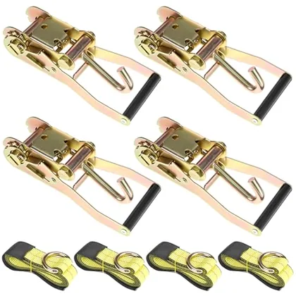 QWORK Car Tie Down Straps for Trailers - 4 Pack