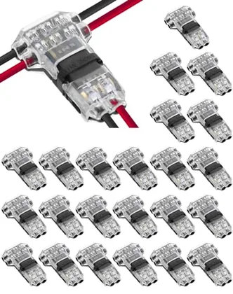 QWORK Low Voltage T Tap Wire Connectors 2 Pin Solid Connection