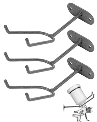 QWORK Heavy Duty Wall Mount Gravity Feed Spray Gun Holder Compatible