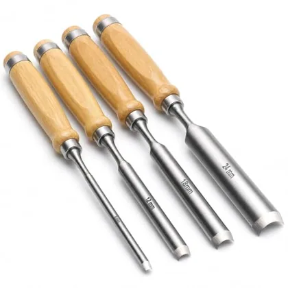 QWORK 4-Piece Wood Gouge Chisel Set