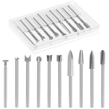 QWORK 10-Piece Wood Carving Bit Set