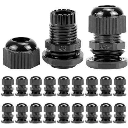 QWORK 1/2 in NPT Nylon Cord Grip Cable Glands