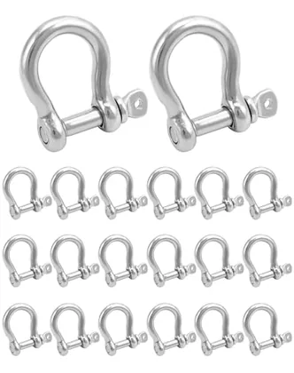 QWORK 1/4 in D-Ring Shackles