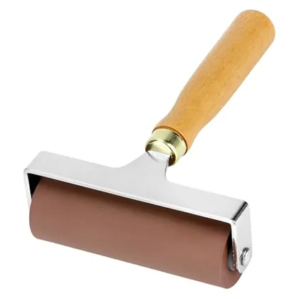 QWORK 4-Inch Soft Rubber Brayer Roller