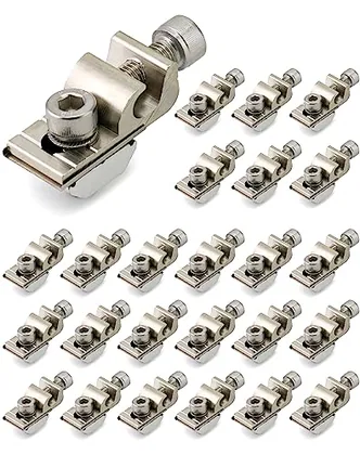 QWORK Grounding Lug 25 Pack - Aluminum Alloy Solar Rail Connector for