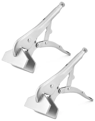 QWORK 10 in Nickel Plated High Carbon Steel Locking Sheet Metal Clamp