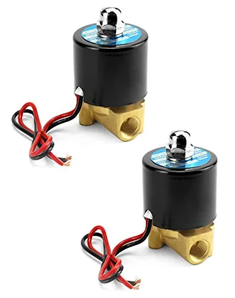 QWORK 1/4 in G Thread Brass Electric Solenoid Valve 12V DC Normally Closed