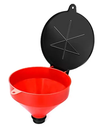QWORK 4 Quart Lockable Drum Funnel with Removable Screen Filter