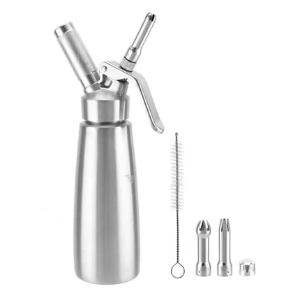QWORK 500ml/1 Pint Stainless Steel Whipped Cream Dispenser - 18/8 304