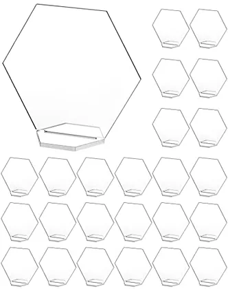 QWORK Clear Acrylic Hexagonal Place Cards