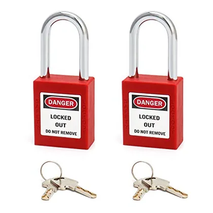 QWORK Red Lockout Tagout Safety Padlock