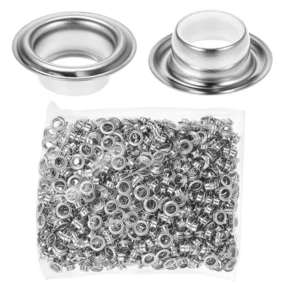 QWORK 1000pcs 3/8 Inch (10mm) Grommets Eyelets