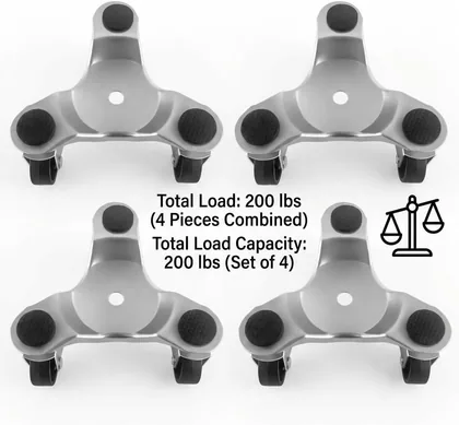 QWORK 4 pcs 6 in Steel Tri-Dolly