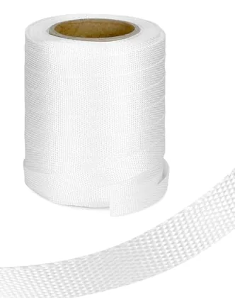 QWORK 3/4 in x 250' Woven Polyester Cord Strap - Strong 2400 lb Strength