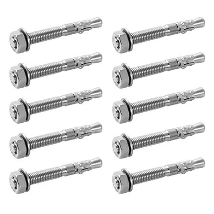QWORK 10 Pack 5/16 in X 2-3/4 in 316 Stainless Steel Wedge Anchor for Office