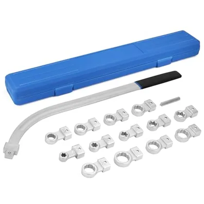 QWORK 15PCS Universal Auxiliary Belt Tensioner Pulley Removal Tool Kit