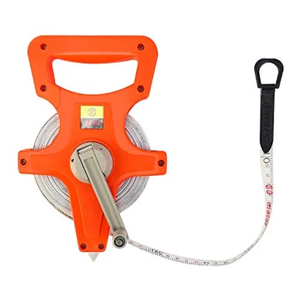 QWORK 1/2 in x 100' Fiberglass Tape Measure