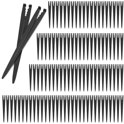QWORK 100 Pack Irrigation Drip Support Stakes for 1/4 Inch Tubing Hose