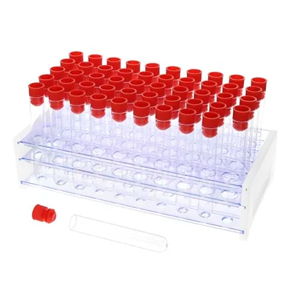 QWORK Lab-Test Tubes with Rack Set