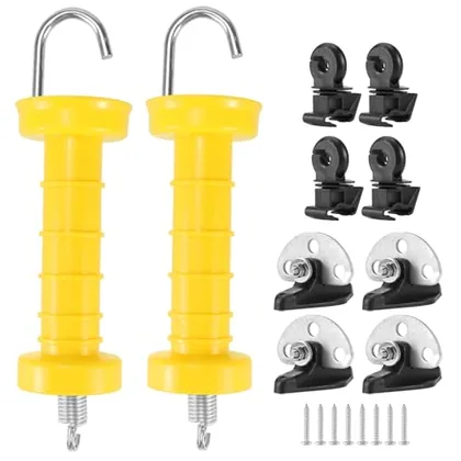 QWORK Electric Fence Gate Handle Set with Anchors