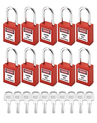 QWORK Red Lockout Tagout Safety Padlock