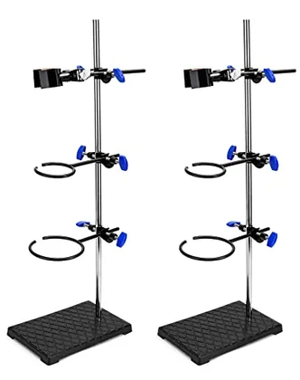 QWORK Lab Support Stand Set 2-Pack - Steel Rod 24 in