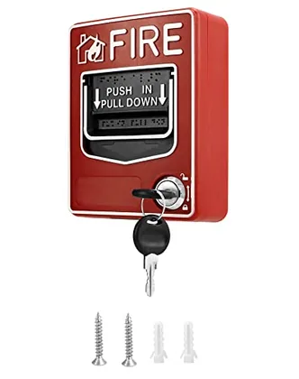 QWORK Wired Dual-Action Fire Alarm Call Point - Requires Control Panel