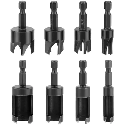 QWORK Wood Plug Cutter Drill Bit Set