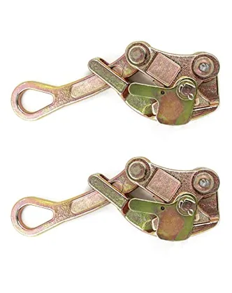 QWORK 2 Pack 2 T Cable Grip Wire Grip Steel Rope Jaw Puller for Wire Rope