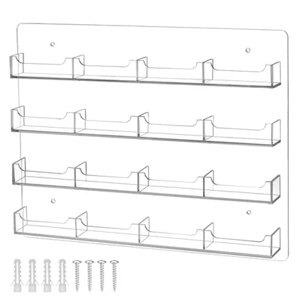 QWORK Acrylic Business Card Holder Wall Mount - 16 Pockets