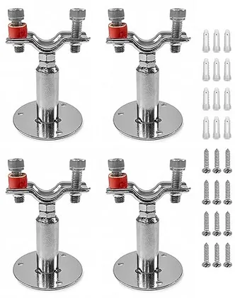 QWORK Adjustable Stainless Steel Pipe Support Bracket Kit - Compatible