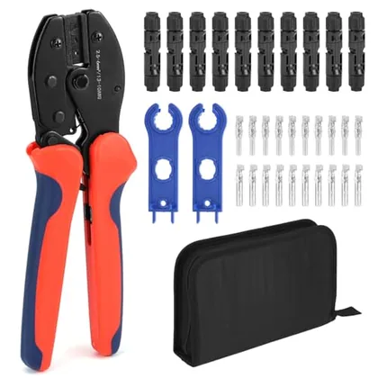 QWORK Solar Crimper Tool Kit - 13 Piece Set