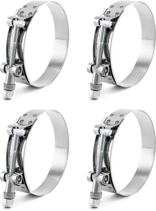 QWORK 3 in T-Bolt Hose Clamp Stainless Steel