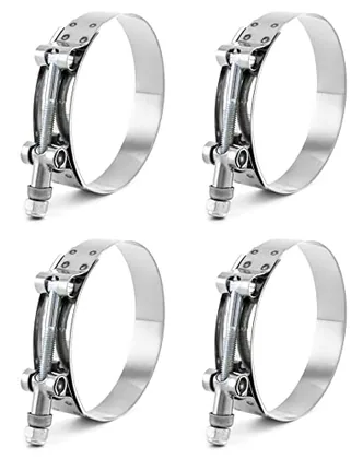 QWORK 3 in T-Bolt Hose Clamp Stainless Steel
