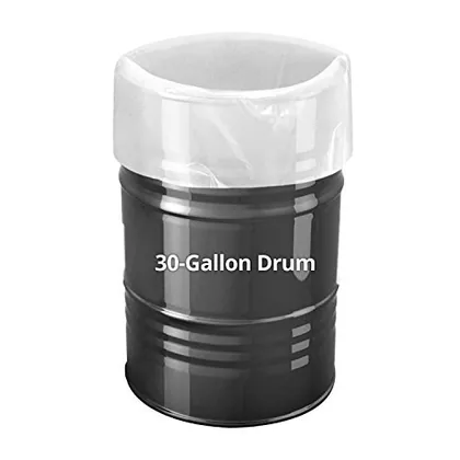 QWORK 6 Pack 30 Gallon Clear Plastic Drum Liners