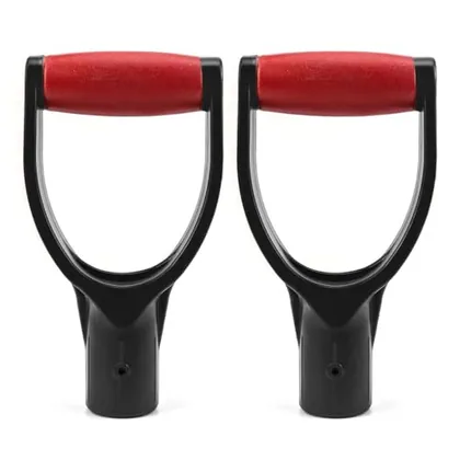 QWORK 2 Pack 1-1/4 in Polypropylene Plastic Spade Handle Shovel D Grip