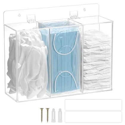 QWORK Acrylic Face Mask Dispenser Box