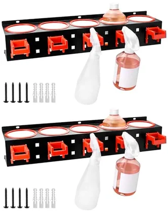 QWORK Wall-mounted Spray Bottle Holder