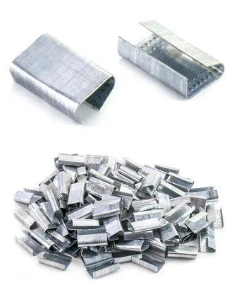 QWORK 1/2 in Steel Strapping Seals - 1000 Pack Metal Clips for PP or
