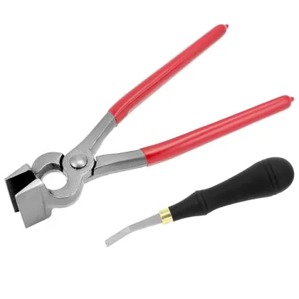 QWORK Flat Pliers-Leather Press Pliers and Pro Detail Rougher