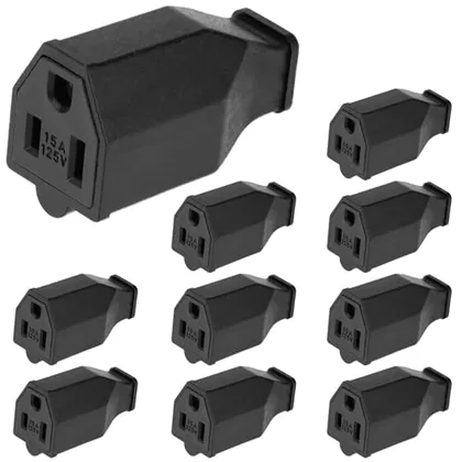 QWORK Extension Cord Plug Replacement - Includes 10 Female Ends