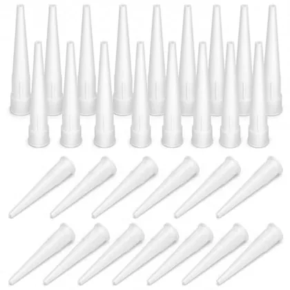 QWORK 30 Pcs Caulk Nozzle Tips Replacement - Plastic Caulking Gun