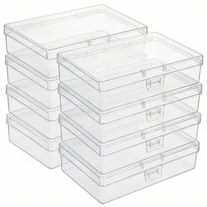 QWORK 8 Pcs Rectangle Storage Bins for Organization