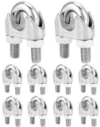 QWORK M16 Wire Rope Clamp 5/8 in Cable Clip Set